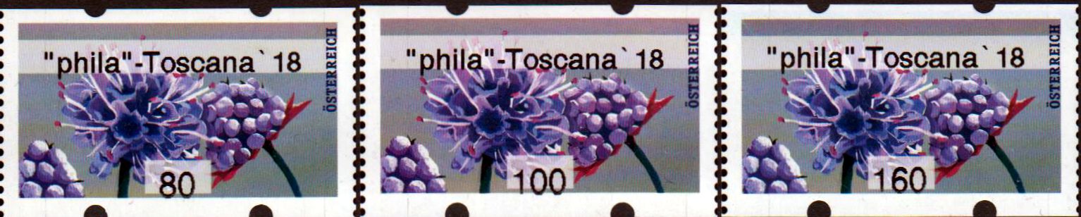 Blumen 2018, Teufelsabbiss, mit Aufdruck "phila-Toscana 18"
