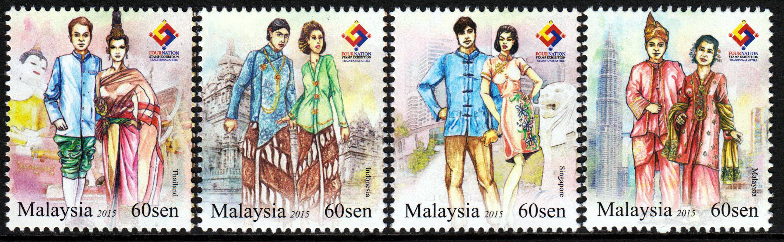 Briefmarkenausst., Vier Nationen (15P24)