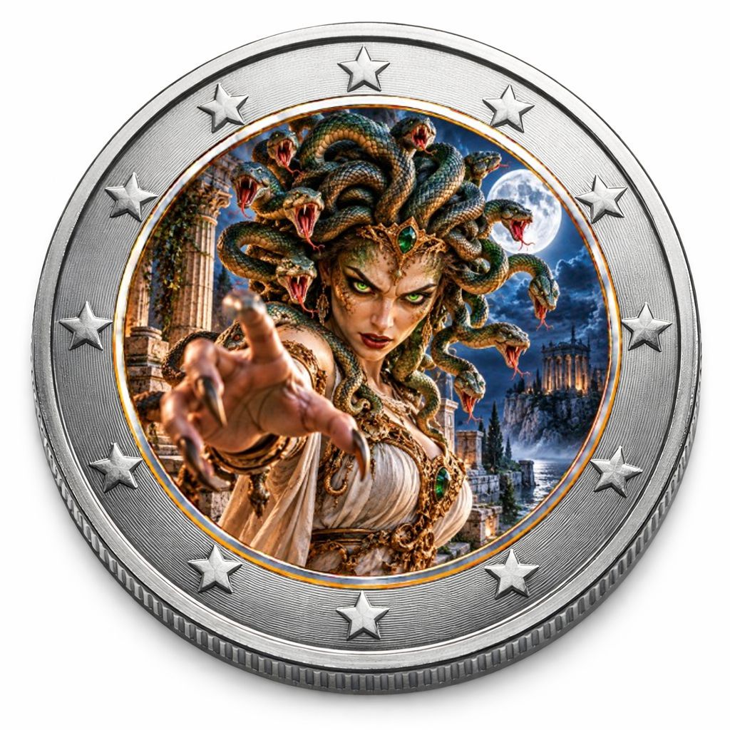 2 Euro Münze coloriert "Dark Legends II -  Medusa" 2026