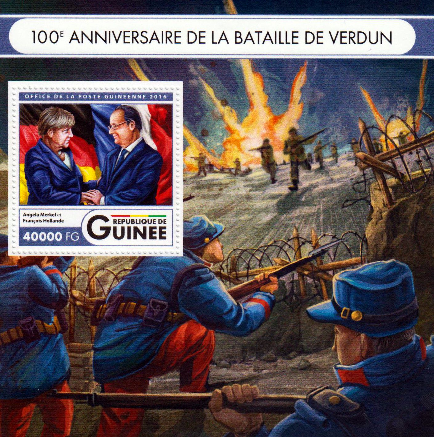 Block: Schlacht Verdun, A. Merkel, Hollande