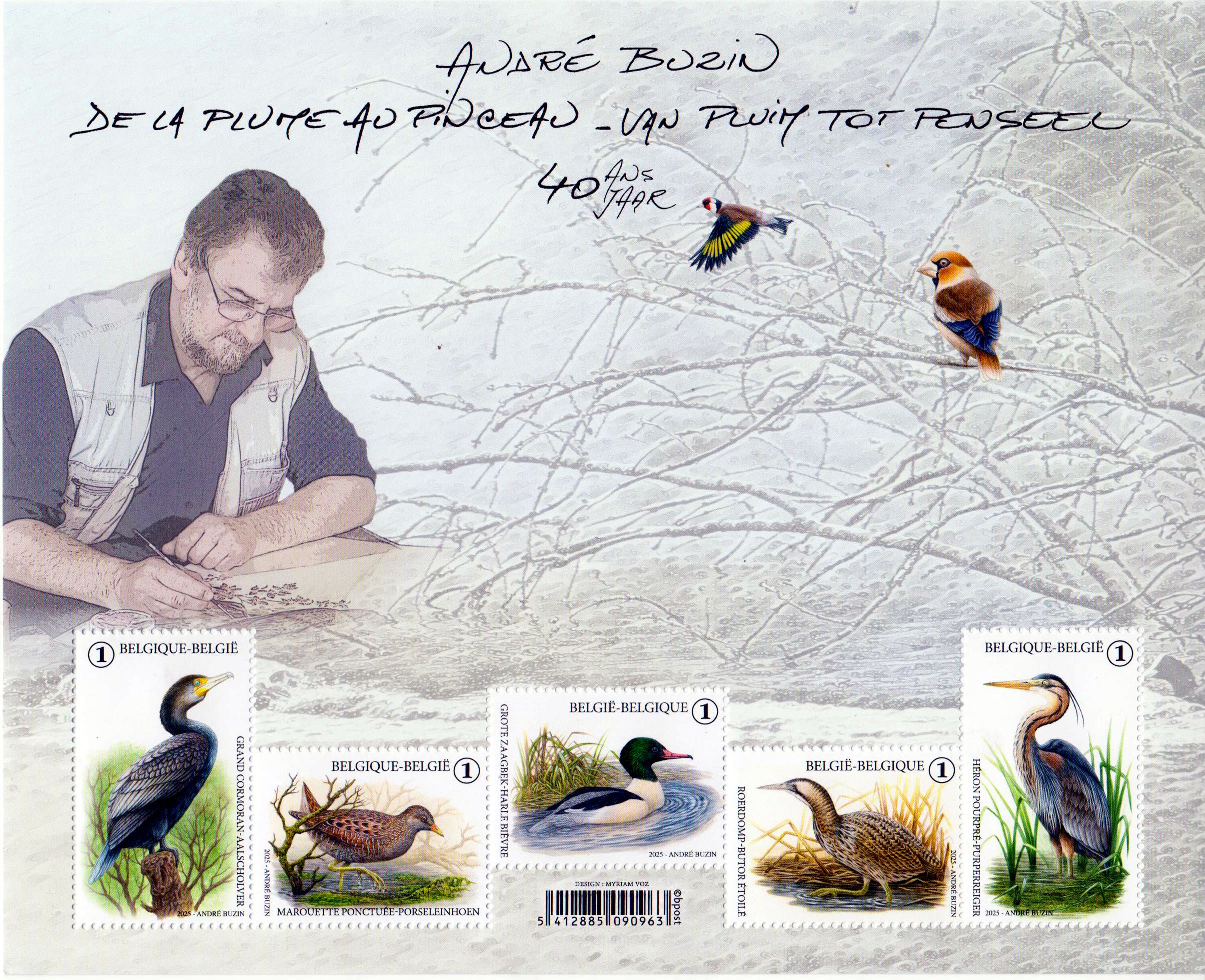 Block: 40 Jahre Vögel aus der Feder von A. Buzin