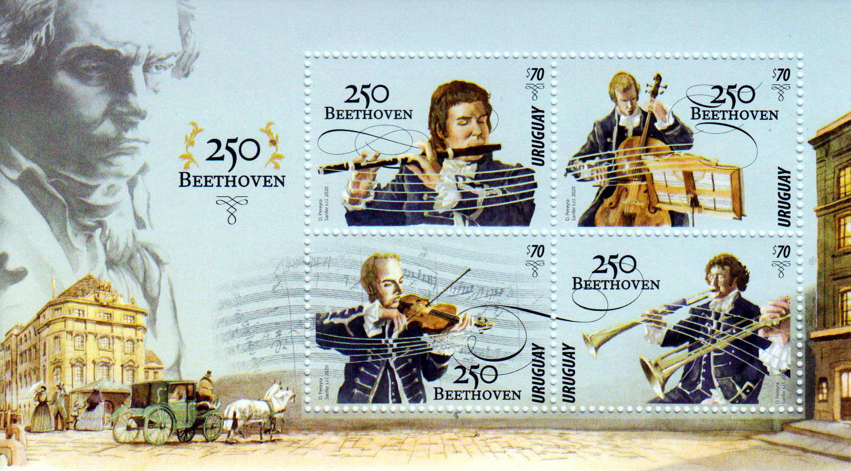 Block: 250. Geburtstag Ludwig van Beethoven