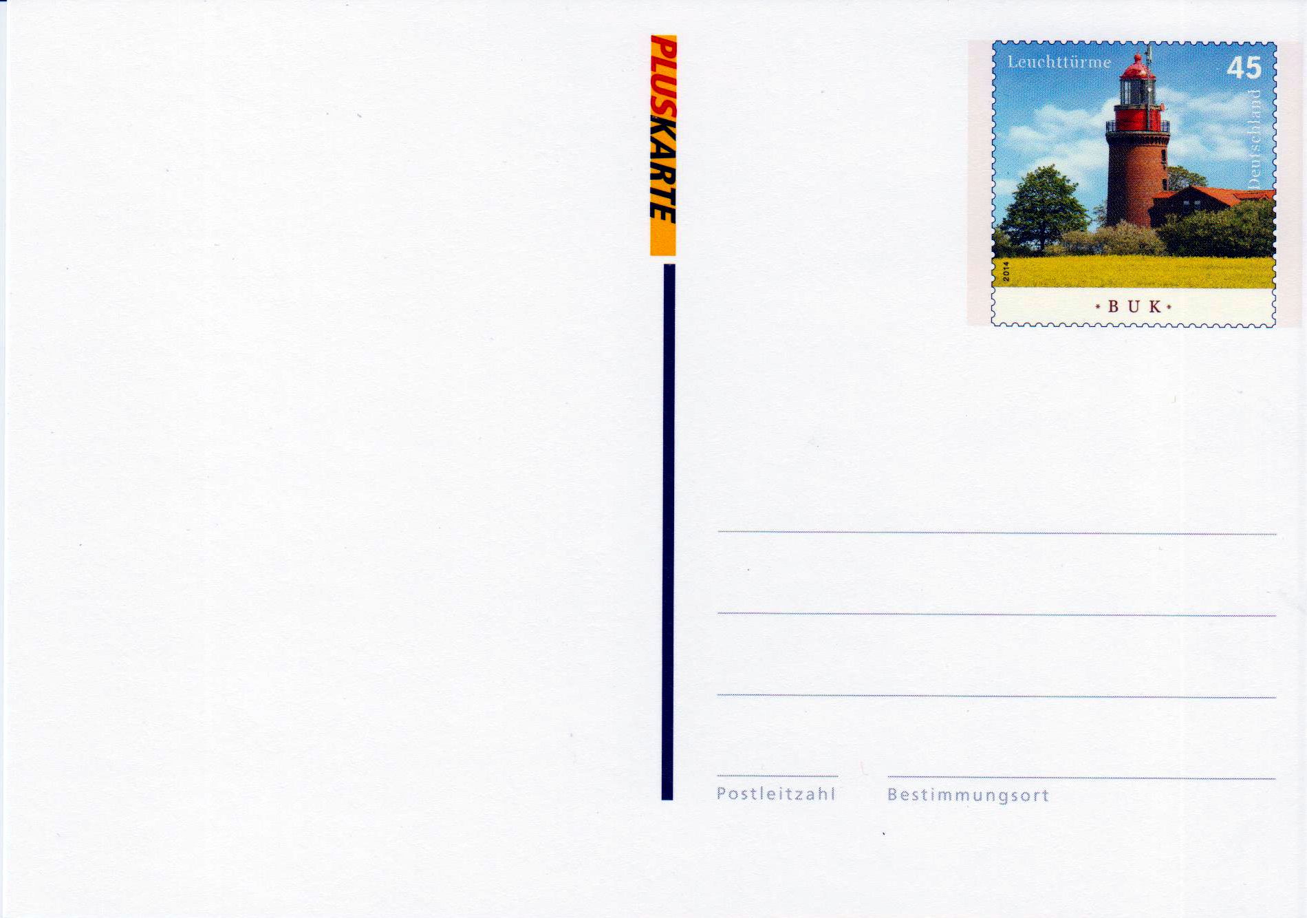 Blanko-Postkarte "Leuchtturm Buk" 2014