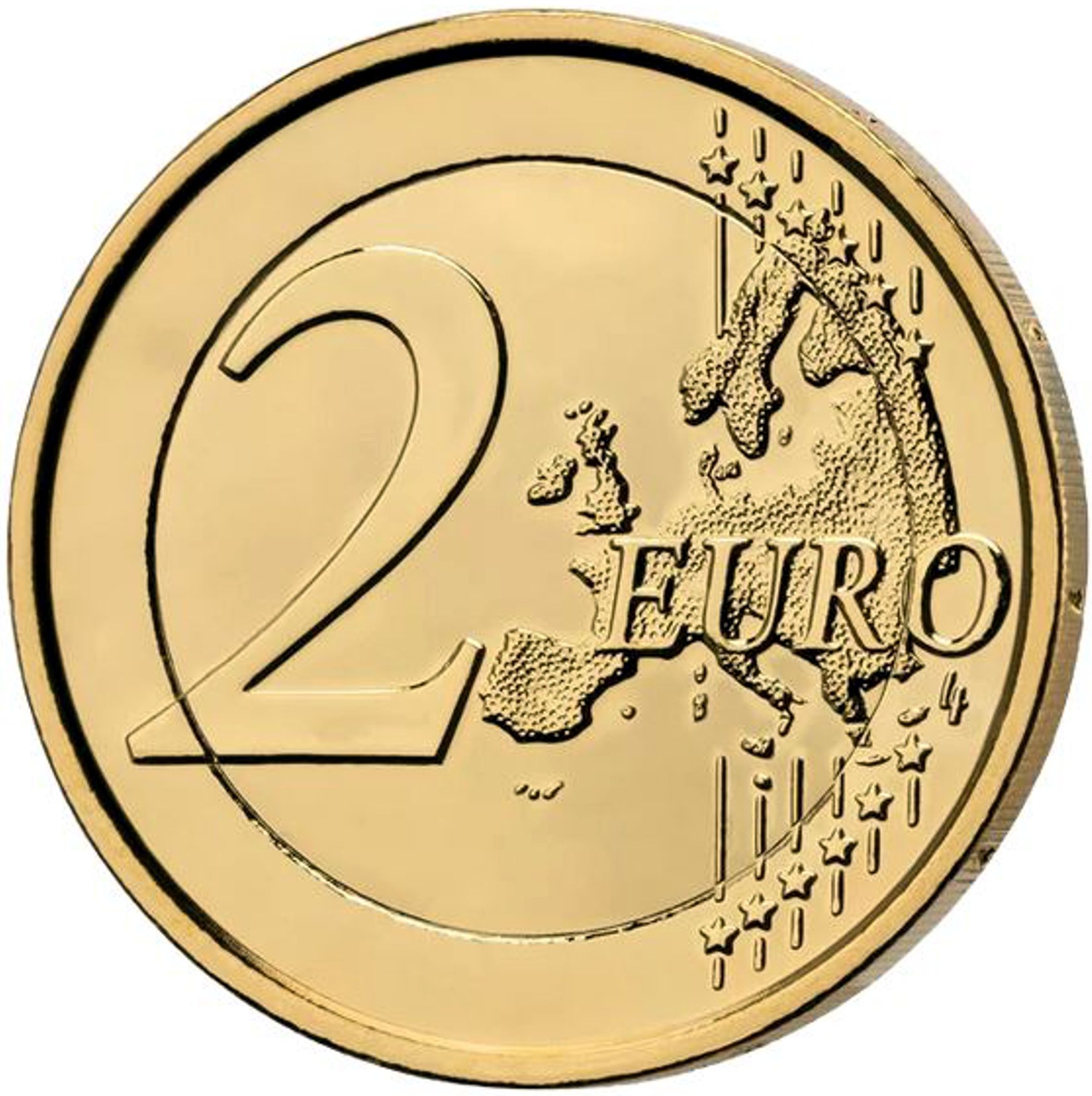 2 Euro Münze coloriert "Schutzengel -  Lichtbringer", vergoldet
