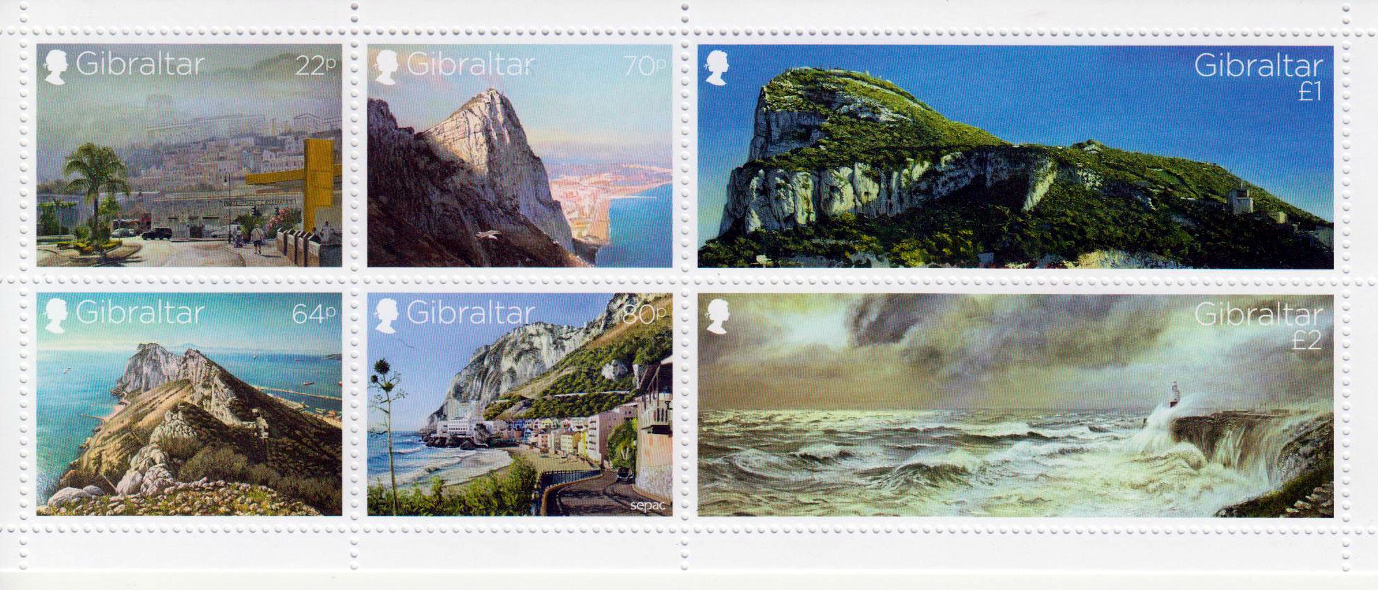 Block: Alte Ansichten Gibraltars, Berge, Meer
