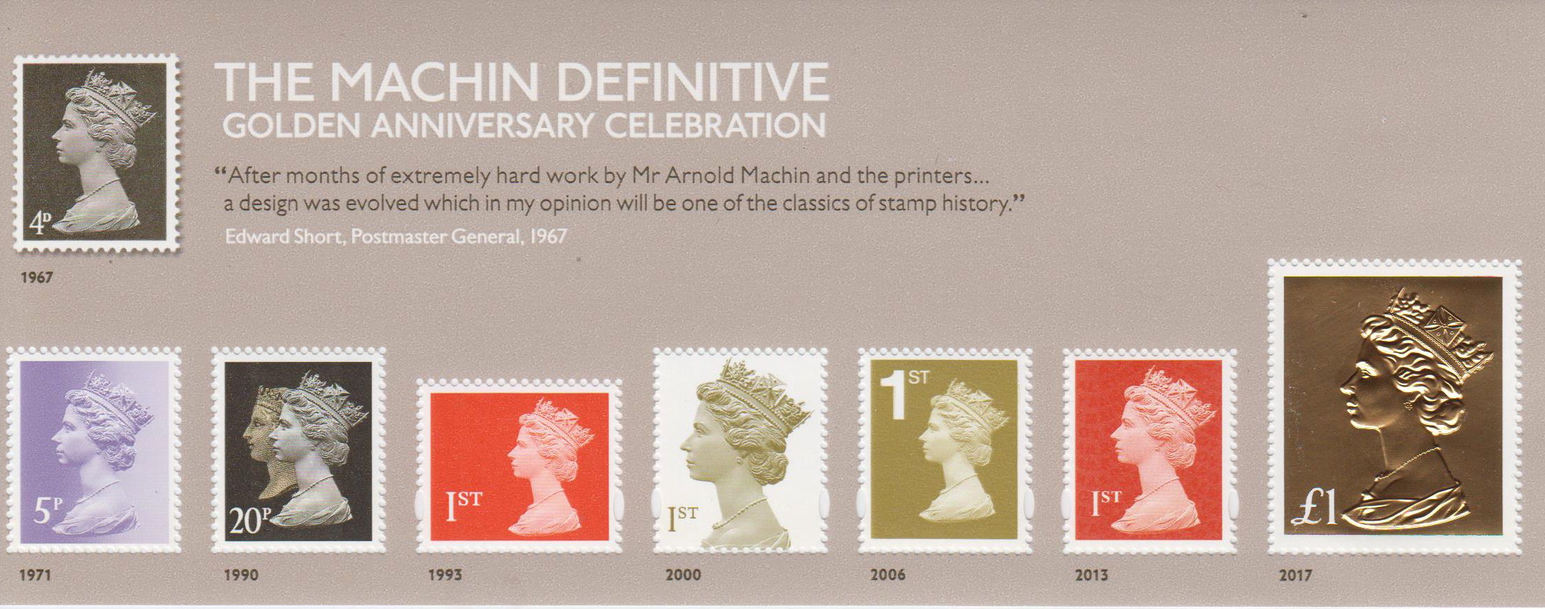 Block: "The Machin Definitive, Golden Jubiläum