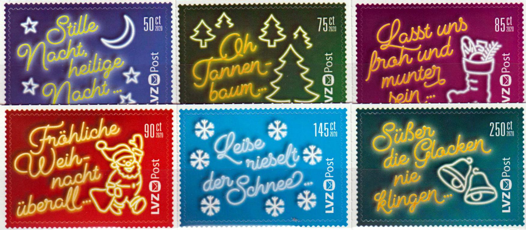 Weihnachtslieder 2020, gestempelt