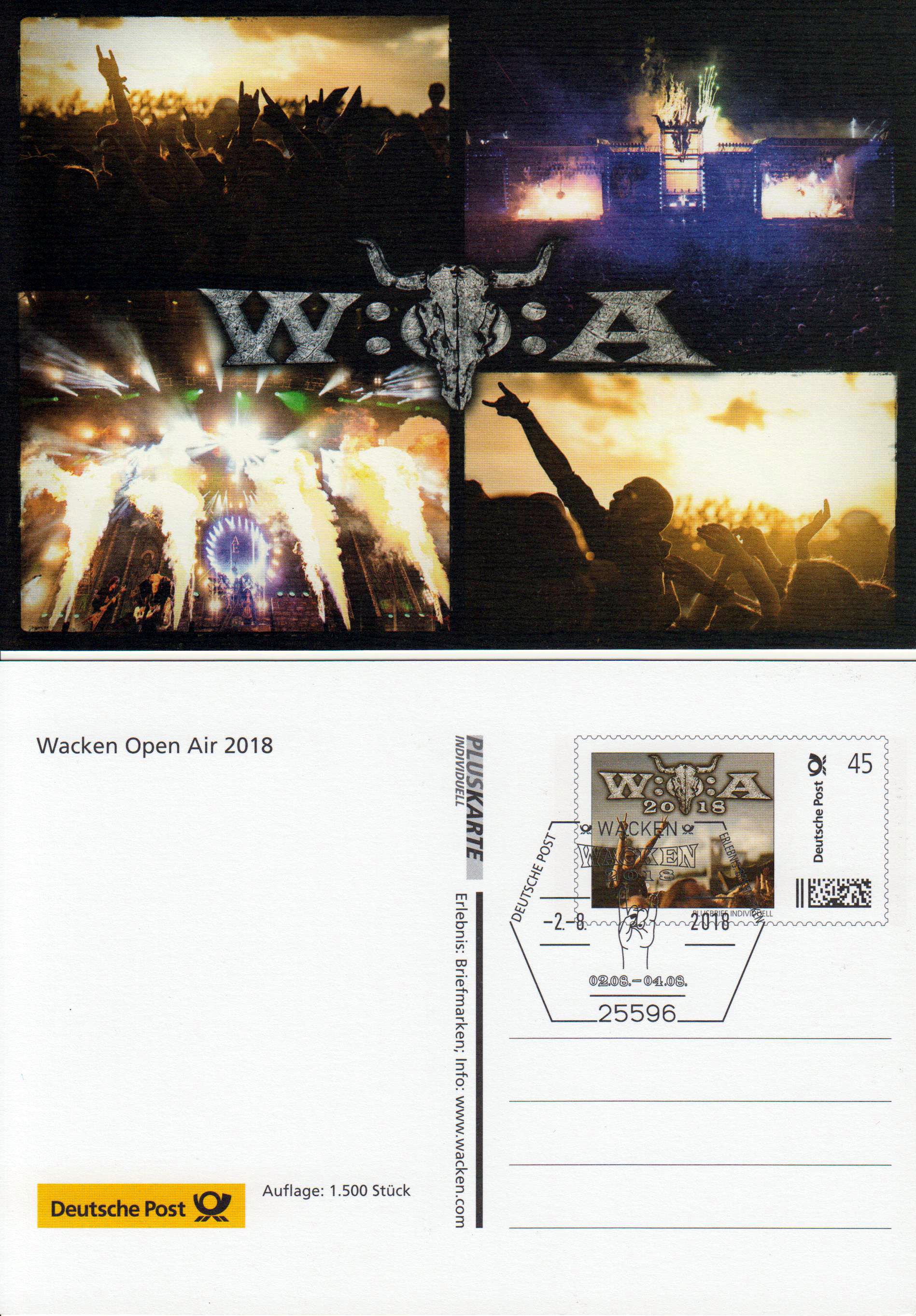 Wacken Open Air 2018, mit eingedruckter Marke "Wacken 2018" individuell! SELTEN!