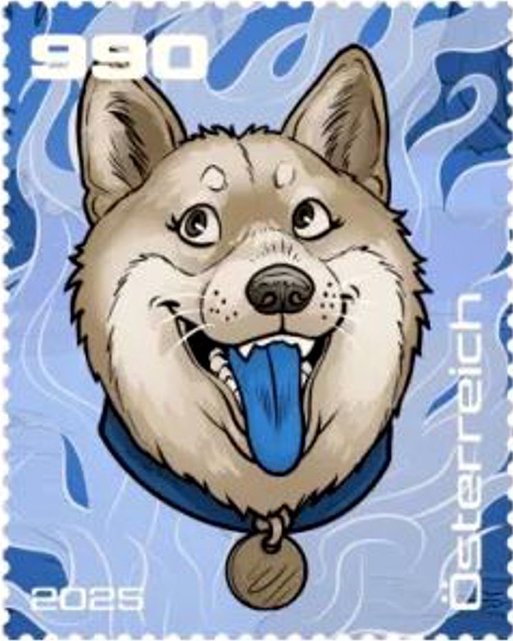 Block: Crypto Stamp Island 2025, Kabosu, Farbe BLAU