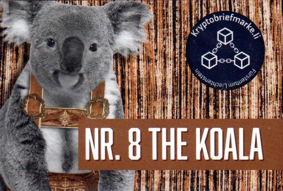 Block: Kryptobriefmarke - Nr. 8 Koala 2024, violette Lederhose