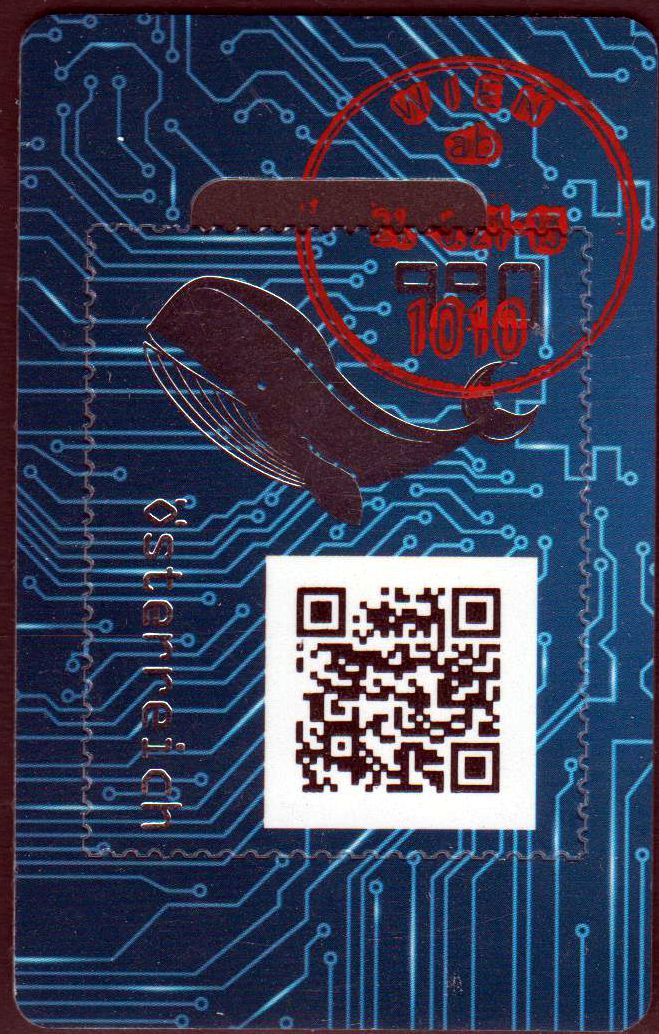 Block: Crypto Stamp 3.0 Wal 2021, Farbe GRÜN, mit rotem Ersttagsstempel