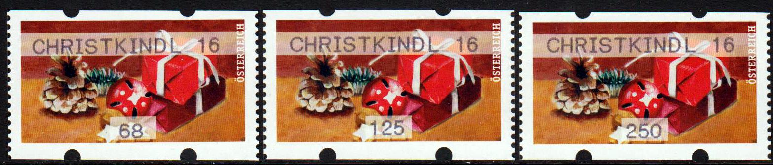 Weihnachten 2016, Geschenke, mit Aufdruck "Christkindl 16"