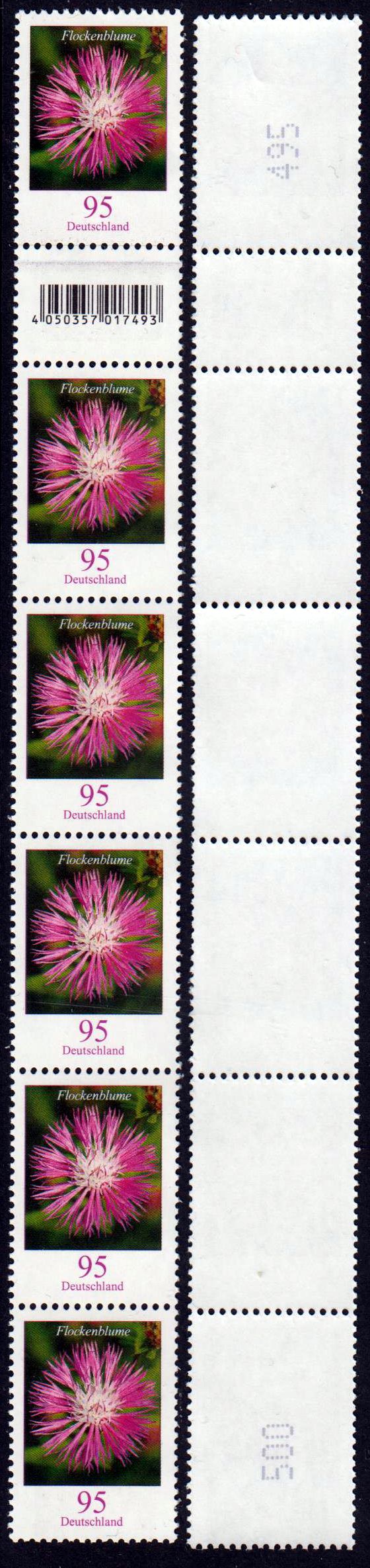 Dauer Flockenblume 2019 6er Streifen Rollenanfang EAN Code 017493