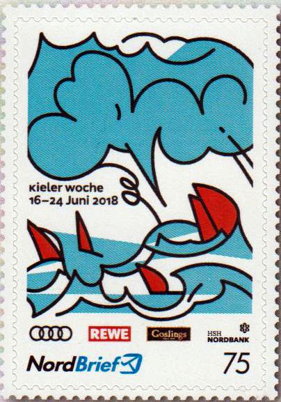 Kieler Woche 2018, Portoänderung, gestempelt