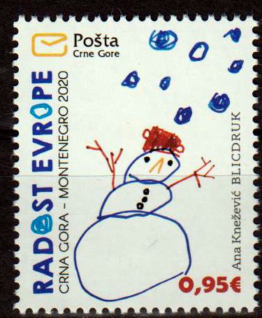 Freude Europas 2020, Schneemann, Kinderzeichnung
