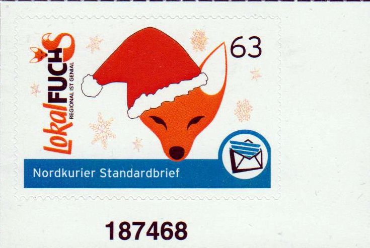 Weihnachten 2017, Eckrandstück mit schwarzer Bogennummer