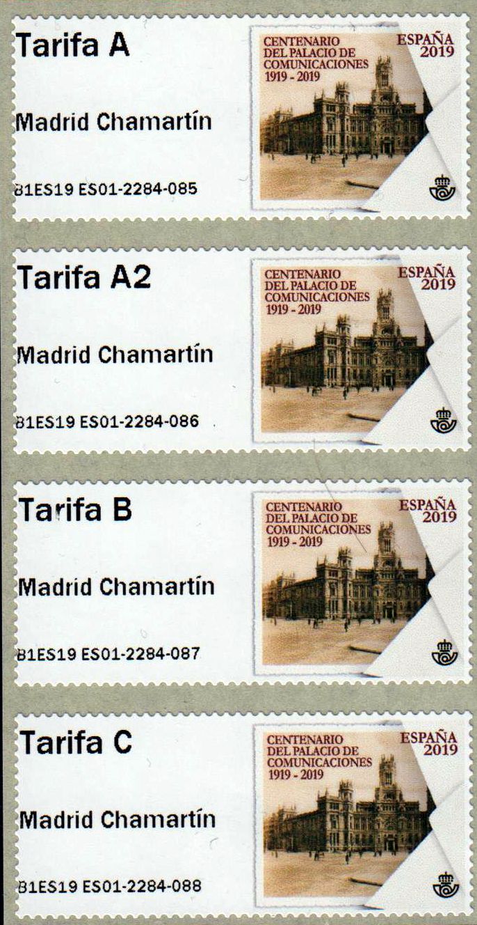 100 Jahre Kommunikationsplatz, mit Auf- druck "Chamartin Madrid" 2019
