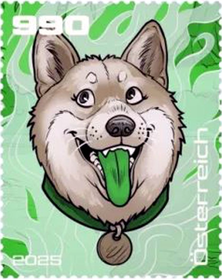 Block: Crypto Stamp Island 2025, Kabosu, Farbe GRÜN