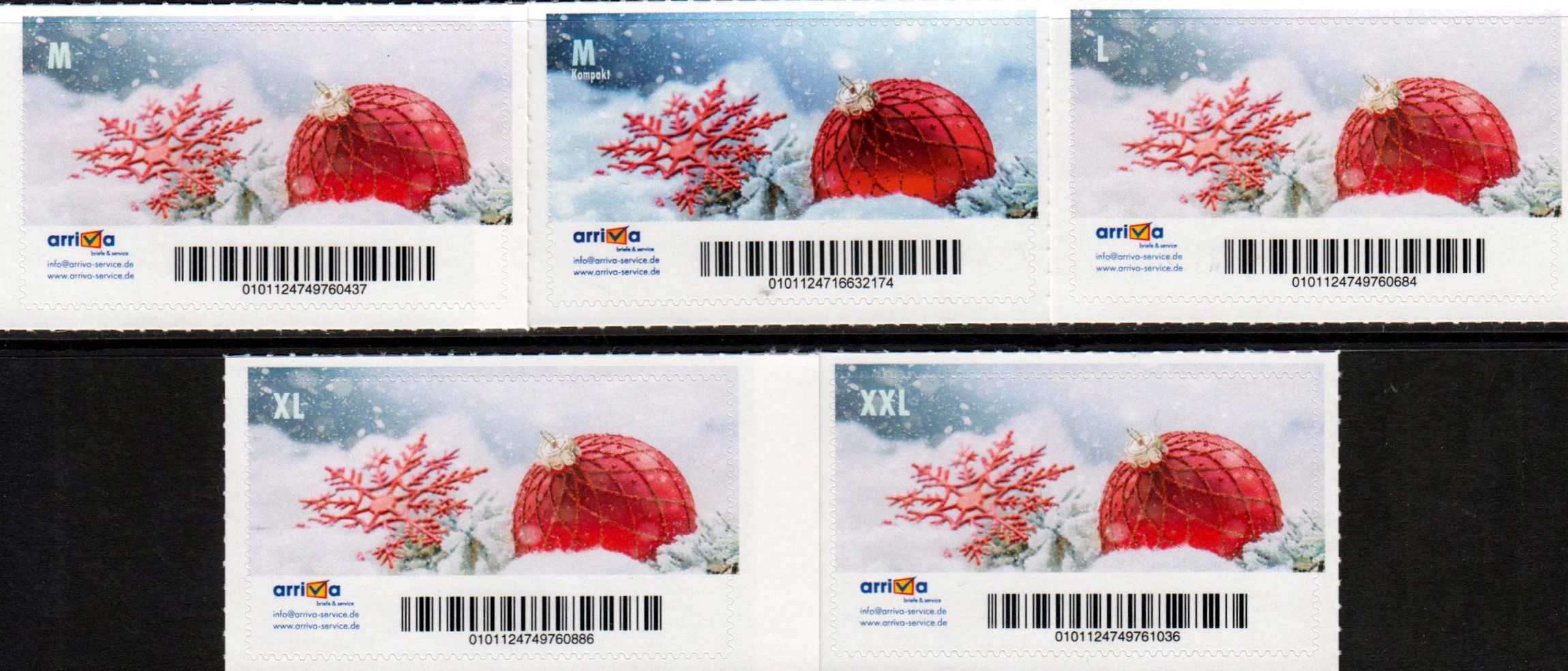 Weihnachten 2023, Motiv 3, Kugel, gestempelt