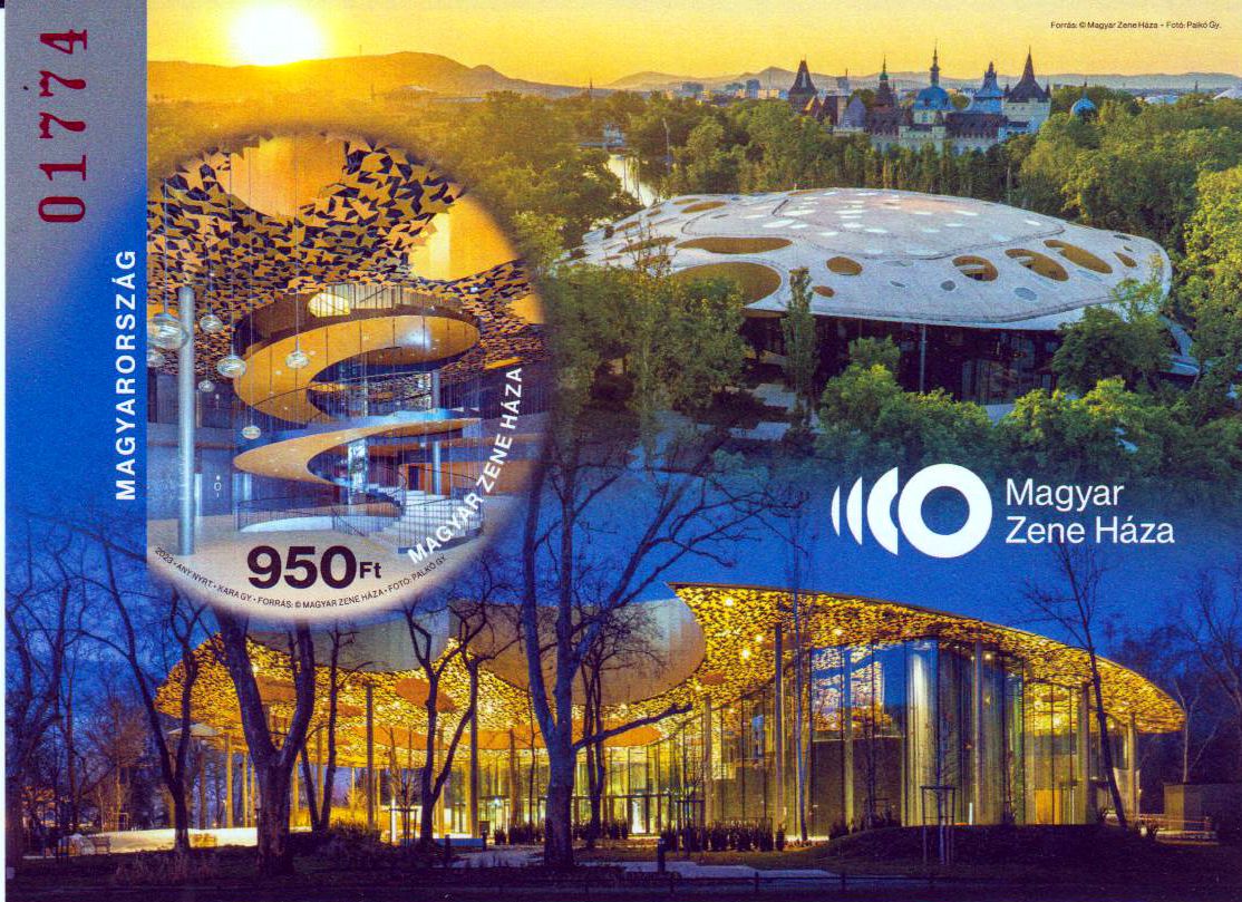 Block: Zene Háza 2023, Haus der Musik, rote Nummer, ungezähnt