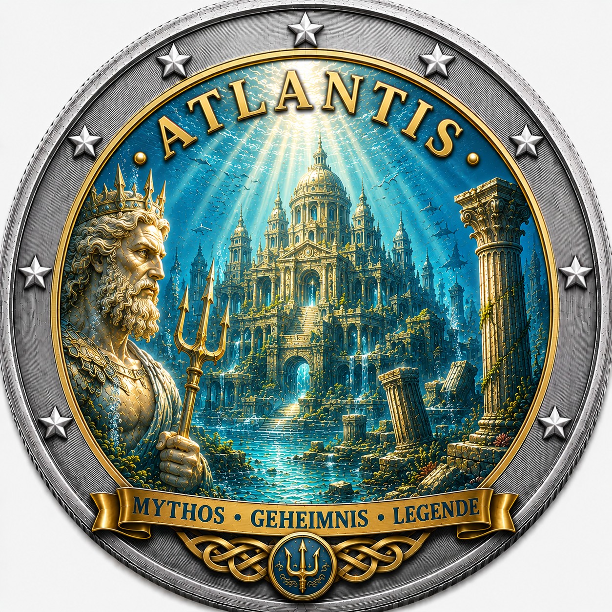 2 Euro Münze coloriert "Atlantis" 2026