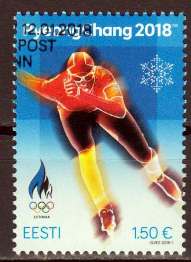 XXIII Oly. Winterspiele 2018, Eisschnelllauf, gestempelt