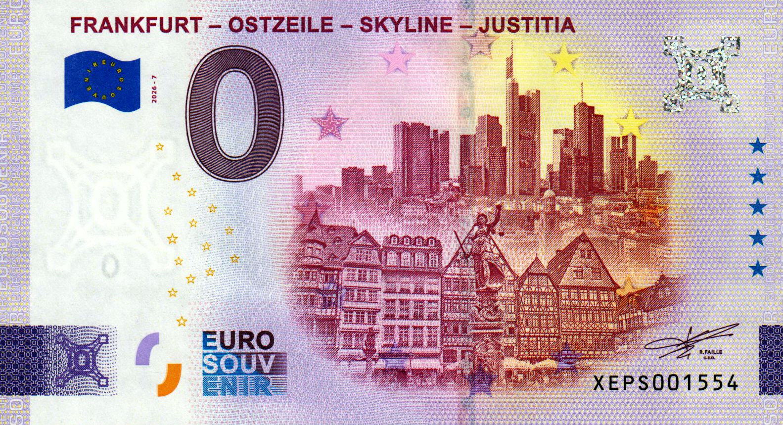 Frankfurt - Ostzeile - Skyline - Justitia 2026-7 Silber