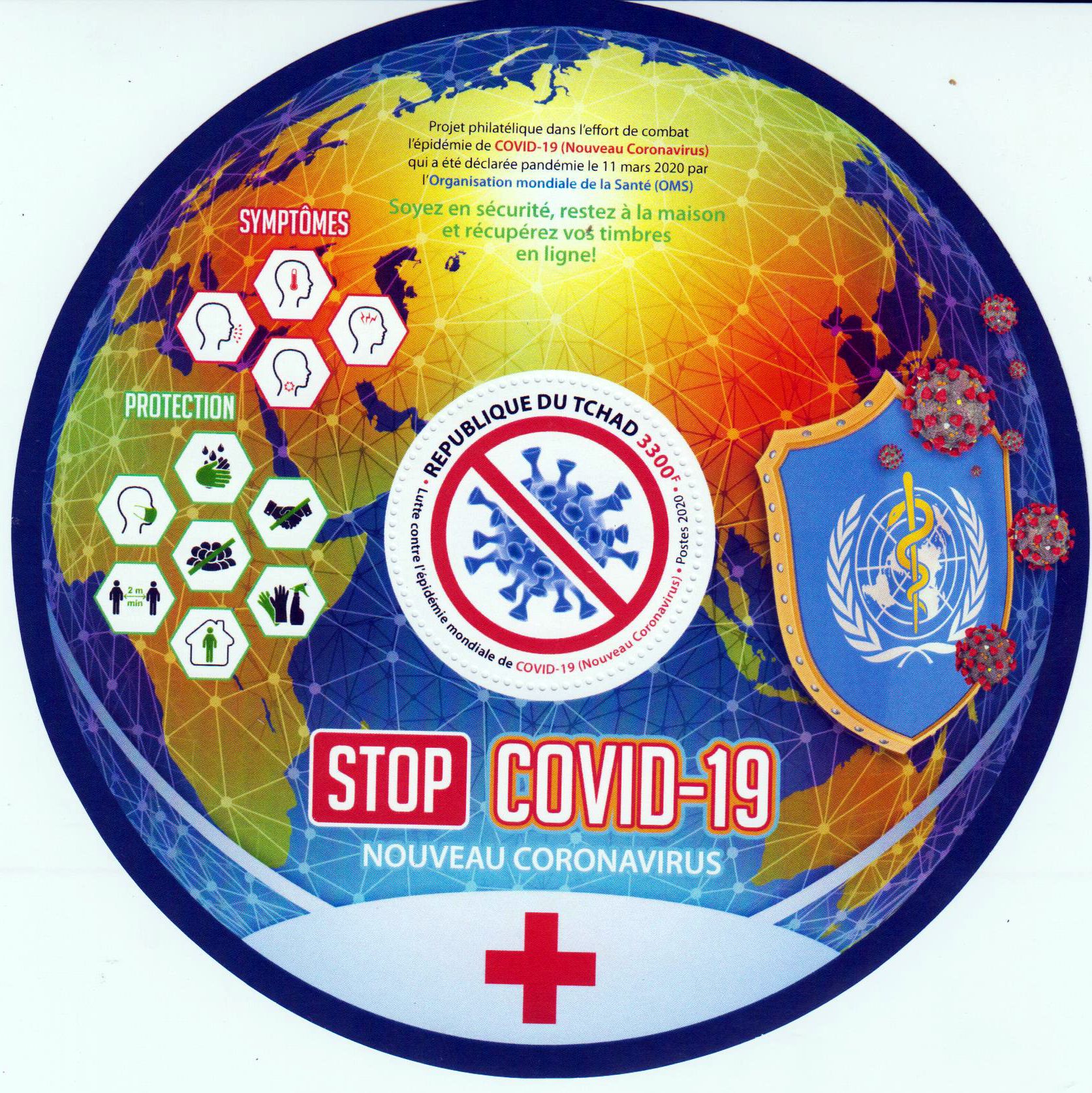 Block: Stop COVID 19 2020, runde Marken