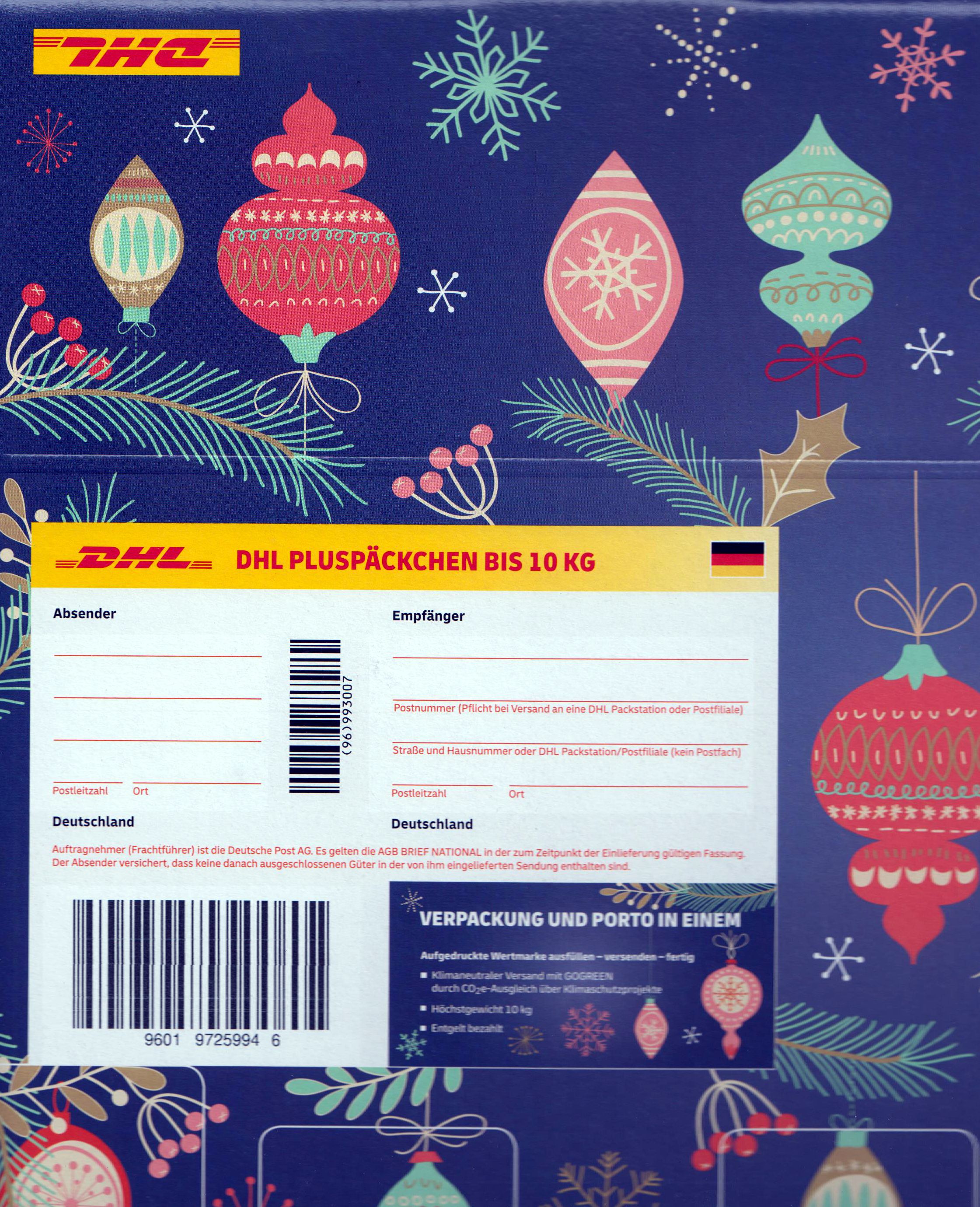 Pluspäckchen "S", Weihnachten 2021, eingearbeitet in Kartonage