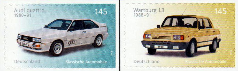 Klassische Automobile 2018, Audi Quattro, Wartburg 1.3, sk, weiße Trägerfolie