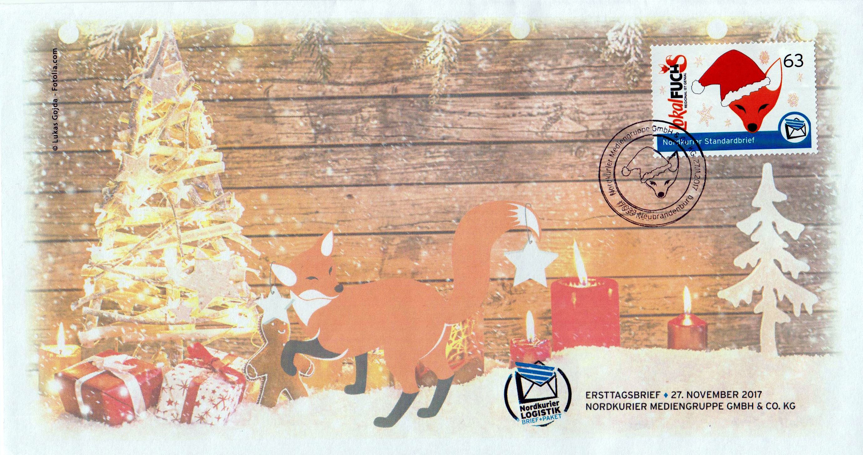 Weihnachten 2017, offizieller Ersttagsbrief