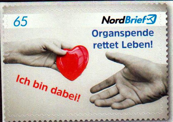 Organspende rettet Leben!, gestempelt
