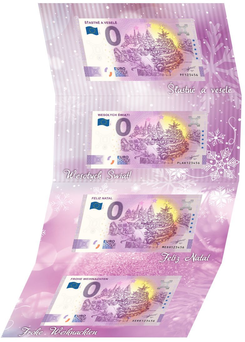 Folder "Frohe Weihnachten 2022" mit allen 4 Scheinen Deutschland/Polen/Portugal/Slowakei