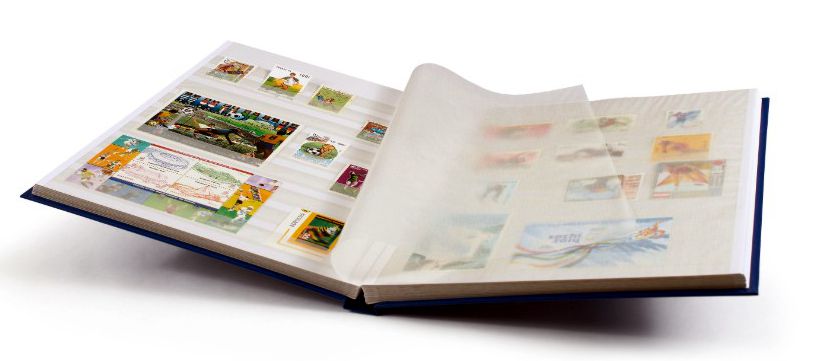 Leuchtturm Basic Einsteckbuch, DIN A4, 32 weiße Seiten, unwattiert, BLAU