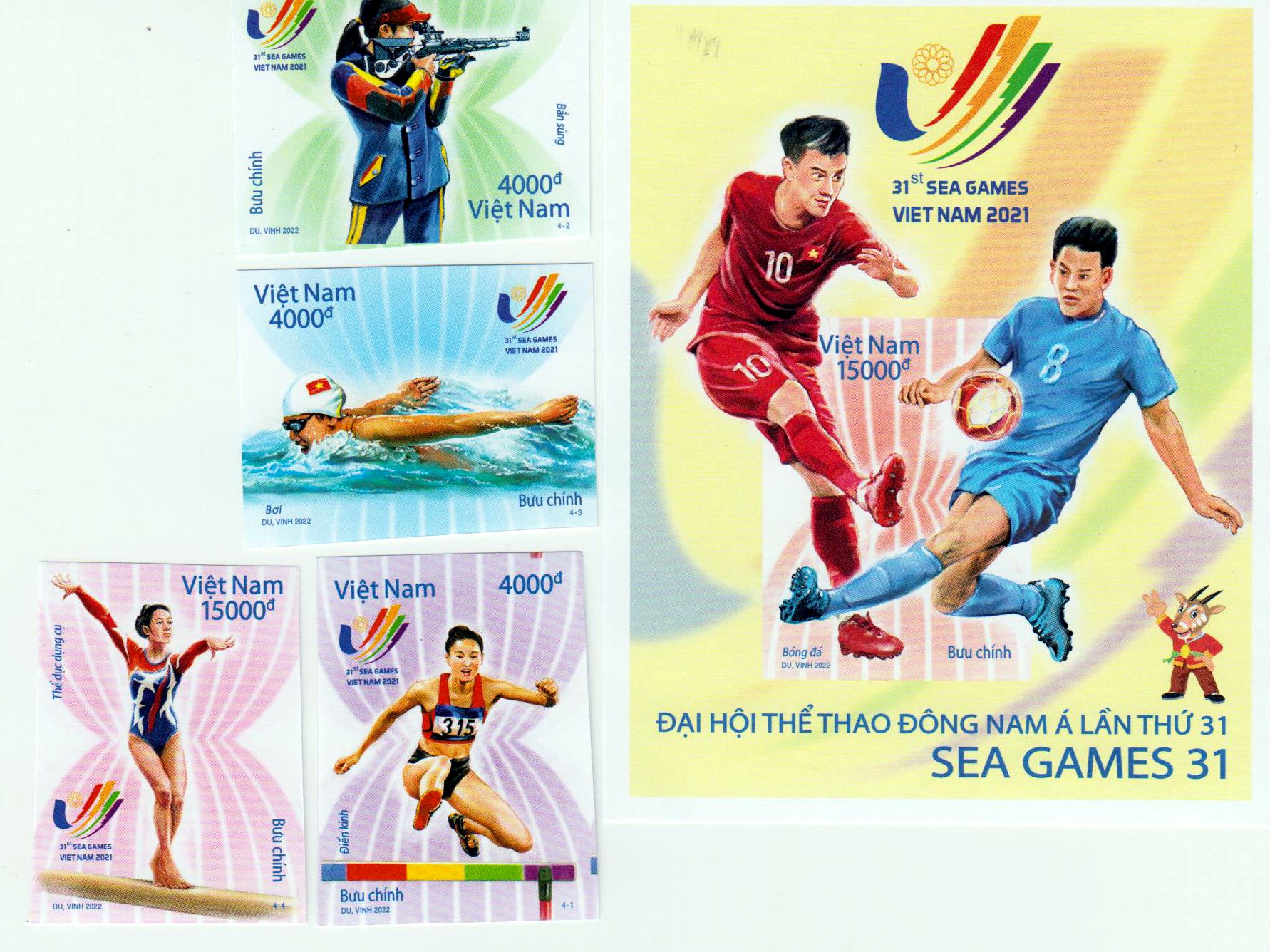 31.Sea Games 2022, Satz & Block,geschnitten